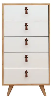 Produktbild von Holzkommode "Frenzu" - 50 x 40 x 103 cm - Weiß