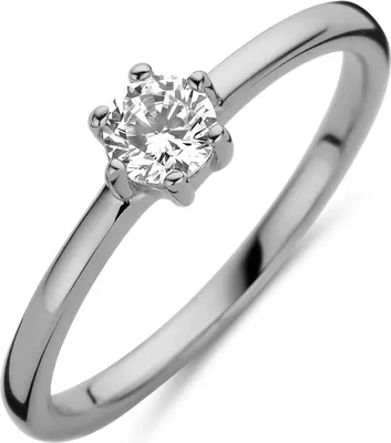 Produktbild von New Bling 9NB-0583-54 Zilveren Ring Dames - Zirkonia - Chaton - 4 mm - Maat 54 - Zilverkleurig