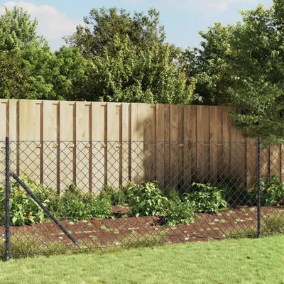 Produktbild von Maschendrahtzaun mit Bodenhülsen Anthrazit 0,8x25 m