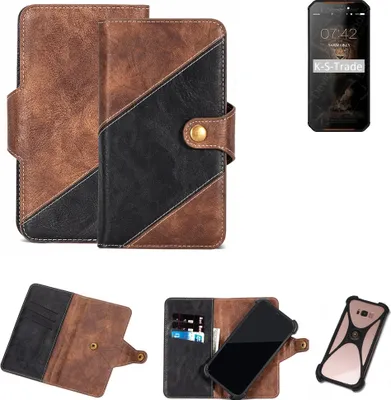 Produktbild von K-S-Trade Handyhülle Schutzhülle Bookstyle Case kompatibel mit Leagoo XRover C Klapphülle Cover Hülle Schutztasche 1x