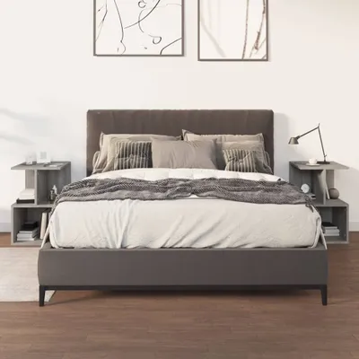 Produktbild von Design Möbel Nachttische 2er Set Grau Sonoma 35x35x55 cm Holzwerkstoff - 2024 Neu