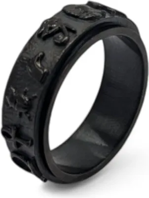 Produktbild von Anti Stress Fidget Ägyptische Symbole Anxiety Ring US 11 Schwarz