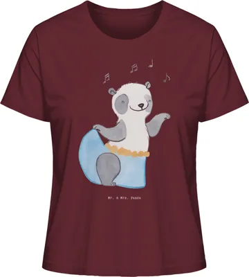 Produktbild von Mr. & Mrs. Panda Oberteil Damen Panda Bauchtanz Größe M - Burgundy - Geschenk, shirt, Tanzen, Orientalischer Tanz, Basic T-Shirt, Baumwoll