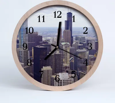 Produktbild von Holzuhr 20fi cm wanduhr - Stadtgebäude