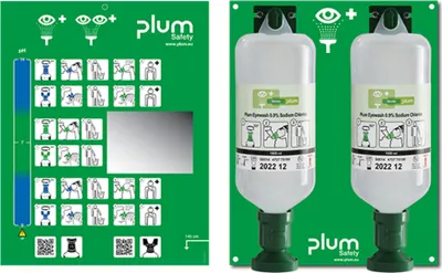 Zdjęcie produktu dla Stacja do przemywania oczu Plum Maxi, 2 butelki, 1000 ml, 4708 (bezpieczeństwo pracy)