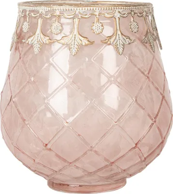 Immagine prodotto di Portacandele Clayre & Eef Ø 13x14 cm in vetro rosa