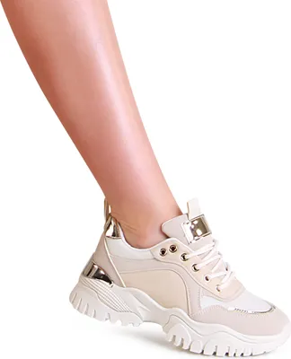 Produktbild von topschuhe24 2328 Damen Plateau Sneaker Turnschuhe , Farbe:Beige, Größe:39 EU