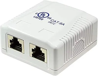 Productafbeelding van Famanu netwerkconnector RJ45 - Cat6A, 2 aansluitingen, wit