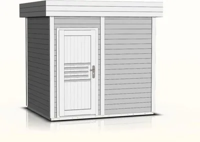 Immagine prodotto di PRYMULA Cabina sauna esterna a 4 posti 253,8x203,8 x H.259 cm MDLT Farbe: Grau,