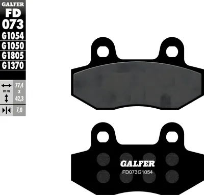 Image de Plaquettes de frein Galfer FD073G1054 semi-métal avant 7mm pour Honda XR R, Kawasaki KDX CCM XTR 2 C-XR E S M 50 - 600 cc année 1986 - 2021
