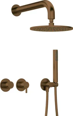 Zdjęcie produktu dla Concealed shower set with head - horiz. tap