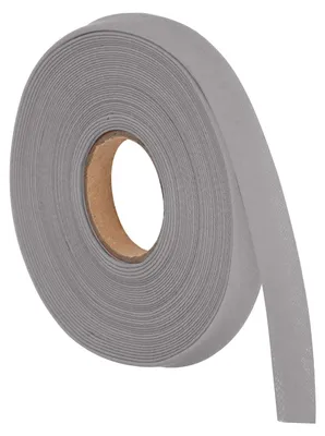 Schrägband 25 mm, doppelt gefaltet, Polyester-Baumwolle, 10 m, grau
