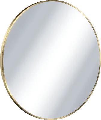 Zdjęcie produktu dla Eleganckie Lustro Łazienkowe Virro 60 cm Okrągłe - Złoty Szczotkowany Design dla Nowoczesnych Wnętrz