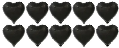 Produktbild von 10 Stück 18" Herz-Aluminiumfolienballons für Partys, Hochzeiten und Geburtstage (Schwarz)