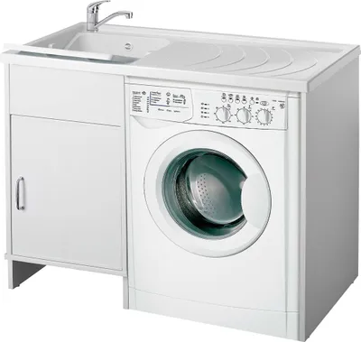 Produktbild von Waschmaschinenabdeckung mit Waschbecken, 1 Tür, reversibel, 9008K Negrari