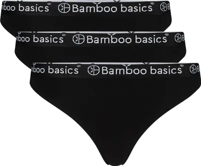 Produktbild von Bamboo Basics String Emma - Black - 3-Pack, Farbe:Black, Größe:M