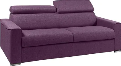 Produktbild von VIZIR Express-Schlafsofa für 4 Personen aus Stoff – Farbe: Violett – Liegefläche mit breiten Latten, 160 cm – Matratze 18 cm