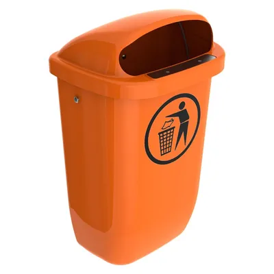Immagine prodotto di Portarifiuti per uso esterno, 50 litri, secondo DIN 30713, colore: arancione