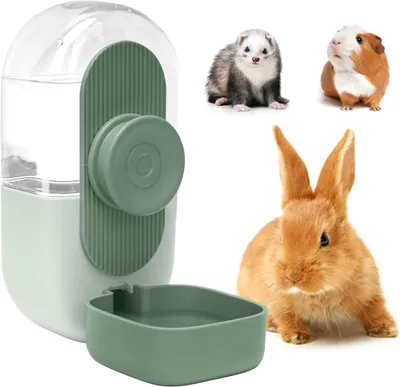 Produktbild von Trinkflasche Kaninchen 800ml Wasserflasche Nagetier mit Halterung Automatischer Wasserspender für Kleintiere Käfig Staubdicht Auslaufsicher