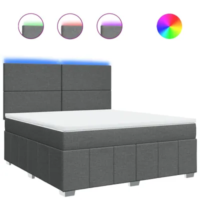 Produktbild von vidaXL Boxspringbett mit Matratze Dunkelgrau 180x200 cm Stoff