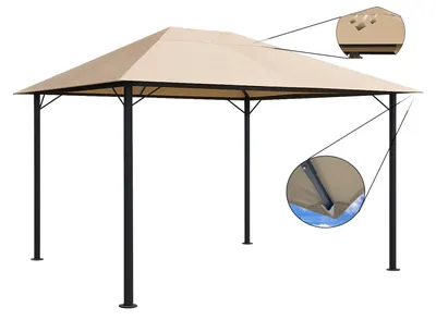 Produktbild von Metall Garten Pavillon Nizza 3x4m Partyzelt Sand