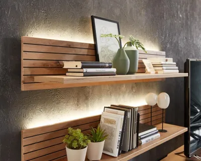Produktbild von LED Wandleuchte in Artisan Oak Optik - 120 x 22 x 23 cm