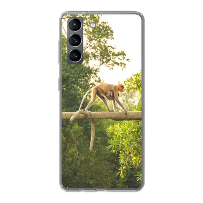 Produktbild von MuchoWow® Handyhülle Schutzhülle Hülle für Samsung Galaxy S21 Affen laufen auf Ast Silikon Softcase Handy Hülle - Softcase
