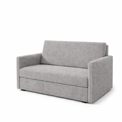 Zdjęcie produktu dla Sofa ARIA, dwuosobowe, rozkładane, wymiary 122 × 95 × 84 cm, kolor szary, obicie tkanina GERA, z funkcją spania i pojemnikiem na pościel