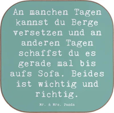 Produktbild von Mr. & Mrs. Panda Getränkeuntersetzer Spruch Hoffnung und Ruhe - Meeresbrise - Geschenk, Zuversicht, Untersetzer Glas, Inspiration, für Gläser, Gefühl, Tassenuntersetzer