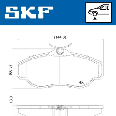 Produktbild von SKF Bremsbeläge Satz Vorne Bremsklötze für LAND ROVER Discovery III (L319) VKBP 80962