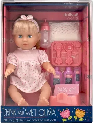 Produktbild von Dolls World Olivia pijící a čůrající panenka 38 cm