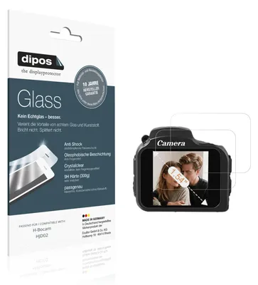 Produktbild von 2x Schutzfolie für H-Bocam HJD02 - Anti-Shock 9H Folie dipos Glass Kunststoffglas