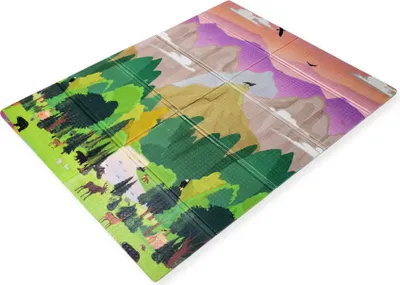 Produktbild von Buxibo Doppelseitige Spielmatte – Dicke XPE Krabbelmatte – Baby/Kleinkind – Mehrfarbig – Bodenmatte – XPE-009 – 200x180 cm