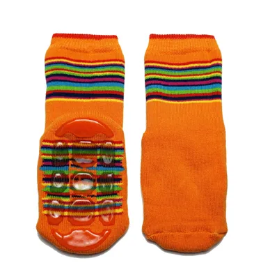 Produktbild von Kinder ABS-Socken aus Baumwolle Regenbogen Orange Größe 23-26