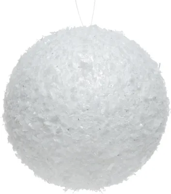 Produktbild von Weihnachtskugeln Kunststoff Schneebälle mit Glitzer 6cm weiß, 6 Stück