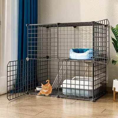 Immagine prodotto di Gabbia robusta per gatti con porta, ideale per animali domestici