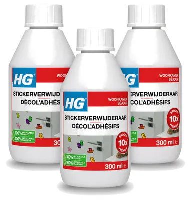 Produktbild von 3 x HG Stickerentferner - zum Entfernen von Aufklebern und Kleberesten - 300 ml - Vorteilspackung - 3 Stücke