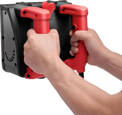 Obrázek produktu pro Elektrická fréza na omítku – hoblík na stěny – 1200 W – pracovní šířka 16 cm – nastavitelná hloubka 1–4 mm – 1000–4000 ot./min – bezprašné provedení – 220 V EU zástrčka – červená