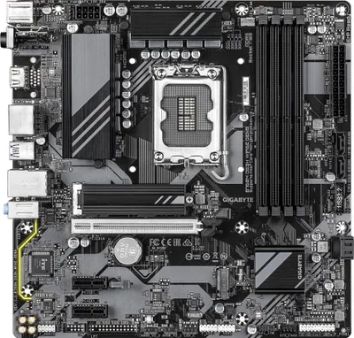 Produktbild von GIGABYTE B760M DS3H WIFI6E GEN5 Mainboard – Unterstützt Intel Core Prozessoren der 14. Generation, 6+2+1 Phasen Digital-VRM, bis zu 5600 MHz DDR5, 2 x PCIe 4.0 M.2, Wi-Fi 6E, 2.5 GbE LAN, USB 3.2 Gen2, Intel, LGA 1700, Intel® Celeron®, Intel Core i3 12th Gen, Intel Core i3 13th Gen, Intel Core i3 14th Gen, Intel..., LGA 1700, DDR5-SDRAM, 256 GB