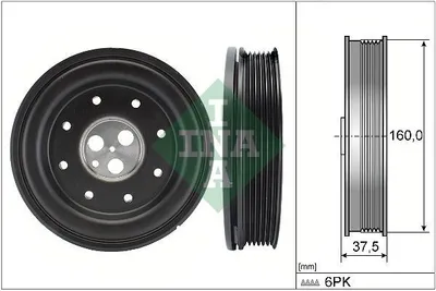Produktbild von INA 544 0134 10 Riemenscheibe Kurbelwelle für FORD MONDEO III Kombi (BWY) 160mm