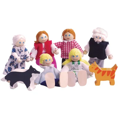 Obrázek produktu pro Bigjigs Toys Panenky - Sada rodinných domků 8 ks