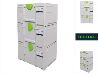 Obrázek produktu pro Festool Systainer Set 3x SYS3 M 237 ( 3x 204843 ) 21,4 l 396x296x237mm Kufr na nářadí s možností propojení