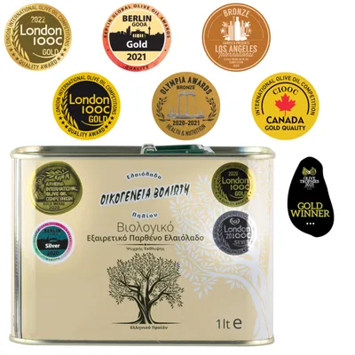 Produktbild von Voliotis | Olivenöl, Olivenöl 1 l, Olivenöl aus Griechenland, Bio Olivenöl, Kaltgepresstes Olivenöl, Olivenöl aus erster Pressung, Organic Olivenöl