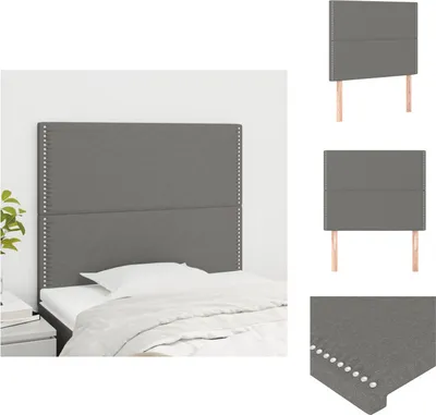 Produktbild von vidaXL Kopfteile 2 Stk. Dunkelgrau 100x5x78/88 cm Stoff -  Kopf- & Fußenden