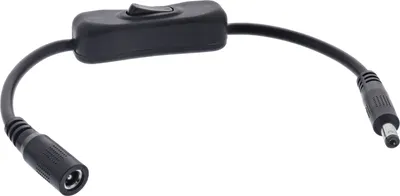 Obrázok produktu pre Kábel InLine® DC s prepínačom, DC ST/BU 5,5x2,1 mm, AWG 18, čierny, 0,20 m