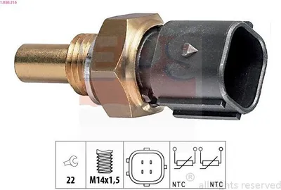 Produktbild von EPS 1.830.316 Kühlmitteltemperatursensor passend für MERCEDES-BENZ Stufenheck (W124) C-Klasse Limousine (W202) E-Klasse Limousine (W210) SL (R129) CLK