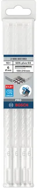 Zdjęcie produktu dla Wiertła udarowe PRO SDS plus-5X, 6 x 150 x 210 mm, zestaw 10 szt.