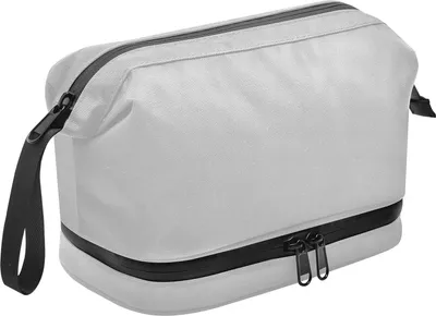 Image de Trousse de toilette Lermende pour hommes : trousse de toilette de voyage imperméable, trousse de toilette avec compartiment sec/humide, trousse de toilette de voyage compacte pour ustensiles de rasage et articles de toilette (gris)