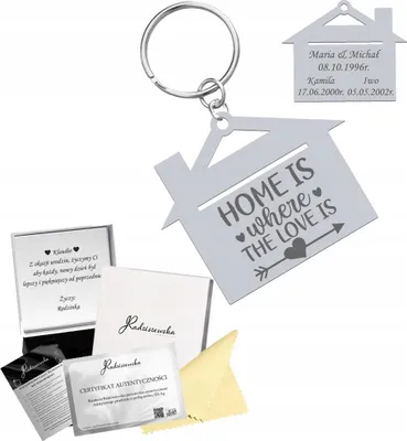 Produktbild von Radziszewska Schlüsselanhänger Haus personalisierbar mit Gravur Geschenk