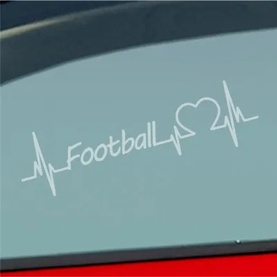 Produktbild von Auto Aufkleber Football Herzschlag Ballsport America USA Sport Liebe 19x5 cm Milchglas Sticker Heckscheibenaufkleber